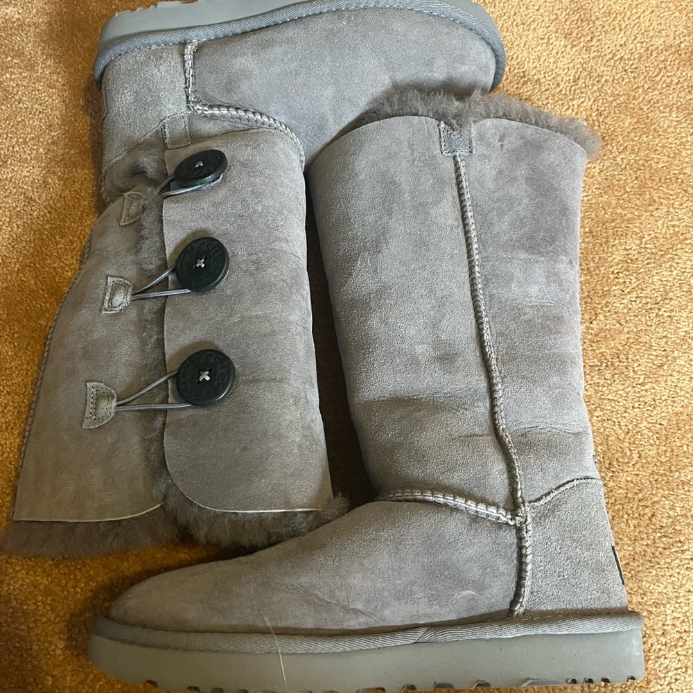 Gray Ugg tall gray Button Boots
